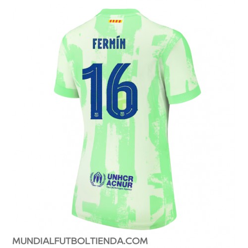 Camiseta Barcelona Fermin Lopez #16 Tercera Equipación Replica 2024-25 para mujer mangas cortas